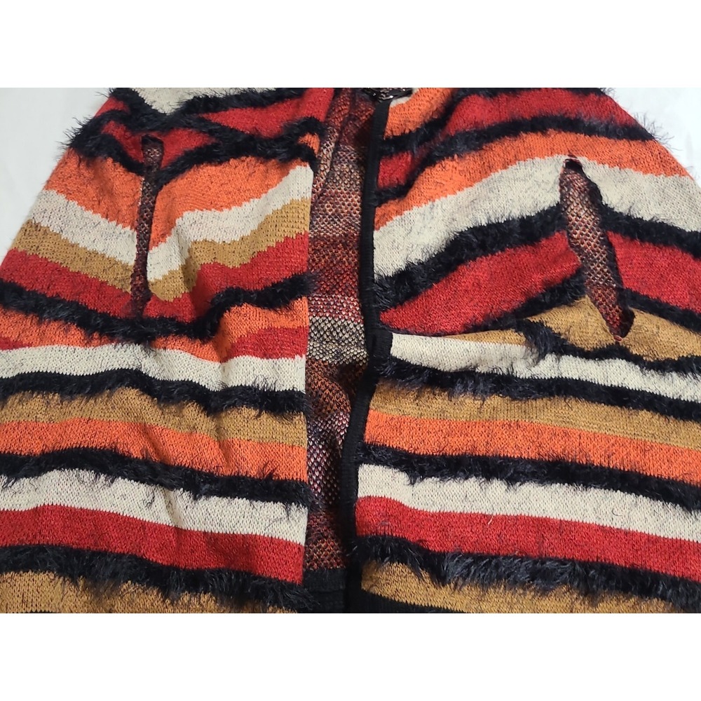 VERTIGO PARIS CAPE PONCHO Burnt Orange Fringe SIZE L/XL NWT Women's - Picture 8 of 9
